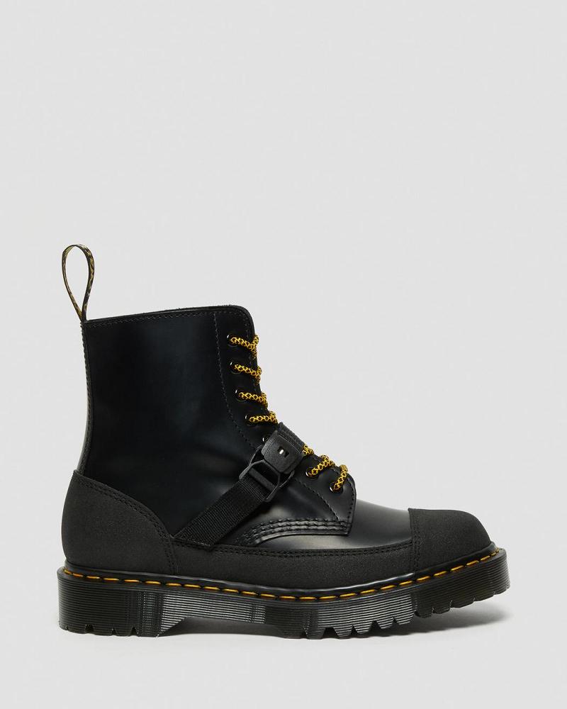 Women's Dr Martens 1460 Bex Tech Made in England Leather Lace Up Boots Black | AU 152JPQ